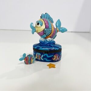 VINTAGE | That’s Kooky Blue and Purple Fish Trinket Box with Trinkets